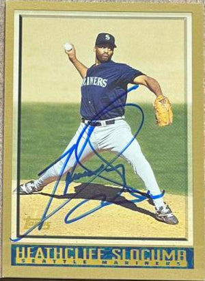 Heathcliff Slocumb Signed 1998 Topps Baseball Card - Seattle Mariners