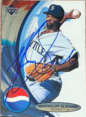 Heathcliff Slocumb Signed 1998 Upper Deck Pepsi Baseball Card - Seattle Mariners