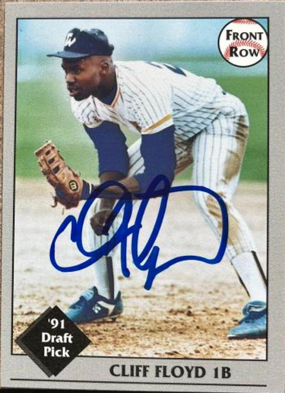 Cliff Floyd Signed 1991 Front Row Draft Picks Baseball Card