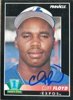 Cliff Floyd Signed 1992 Pinnacle Baseball Card - Montreal Expos