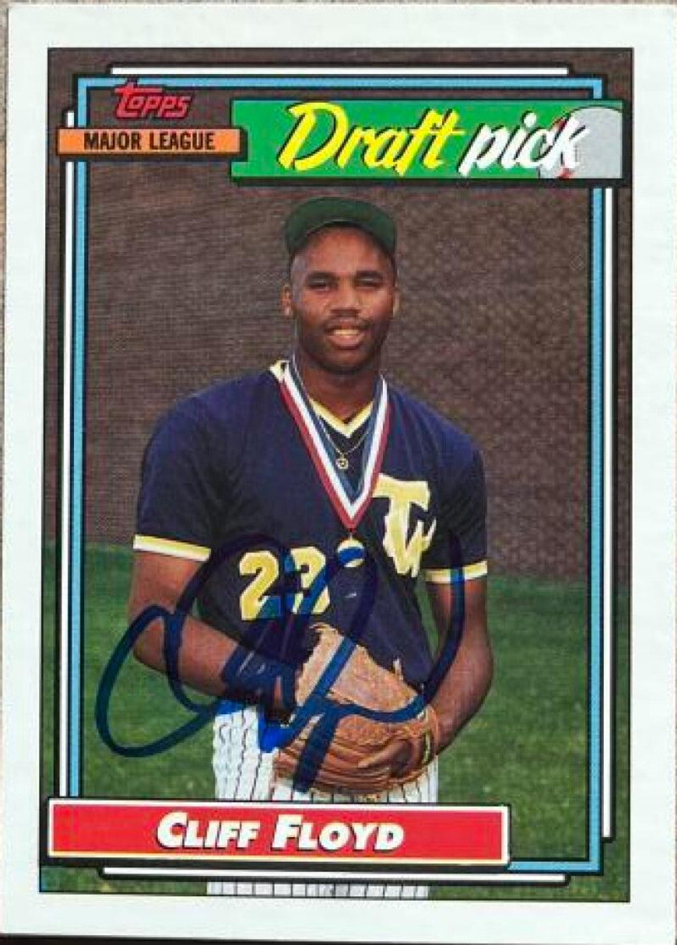 Cliff Floyd Signed 1992 Topps Baseball Card - Montreal Expos