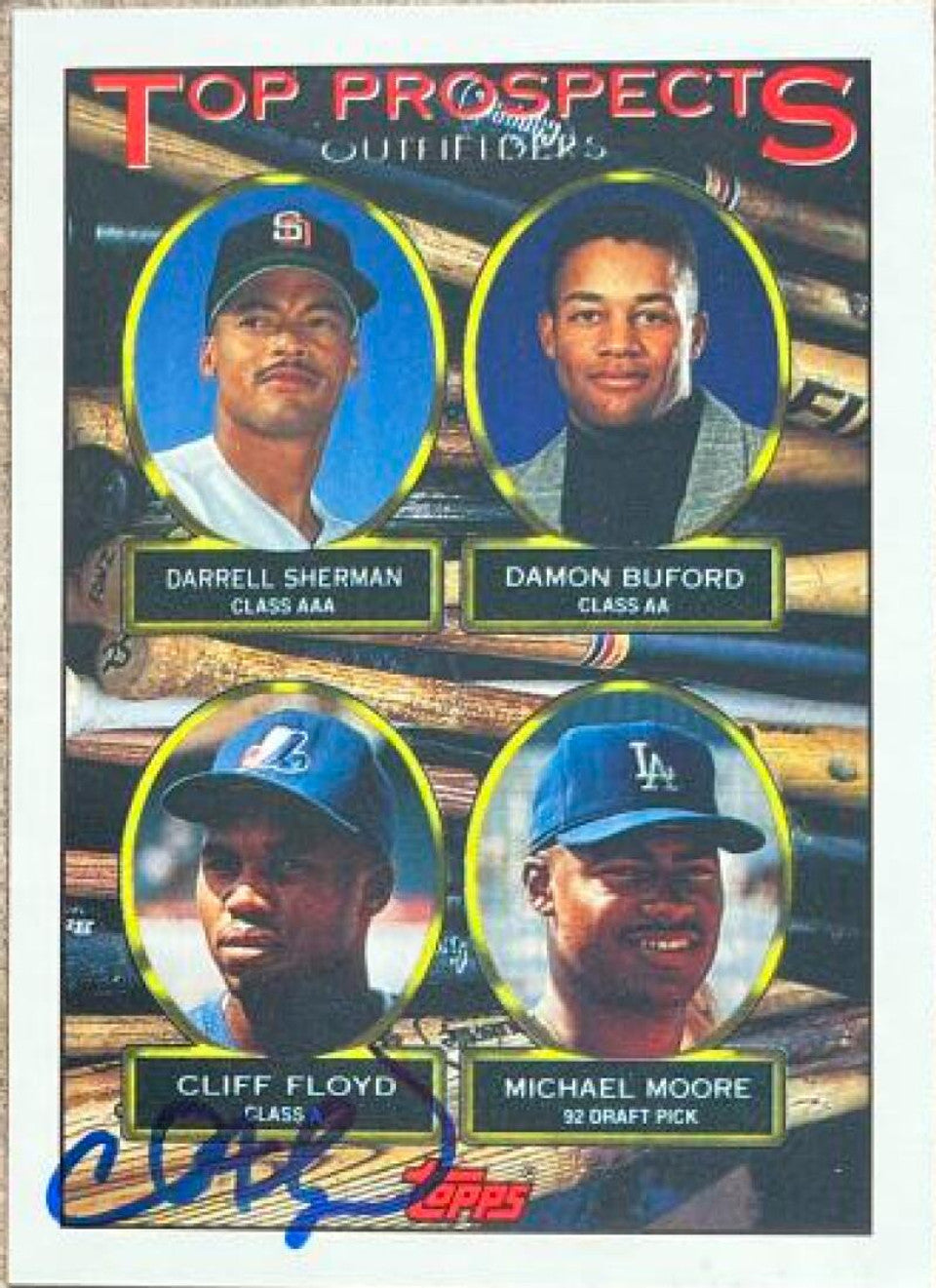 クリフ・フロイド サイン入り 1993 Topps ベースボールカード - モントリオール エクスポズ