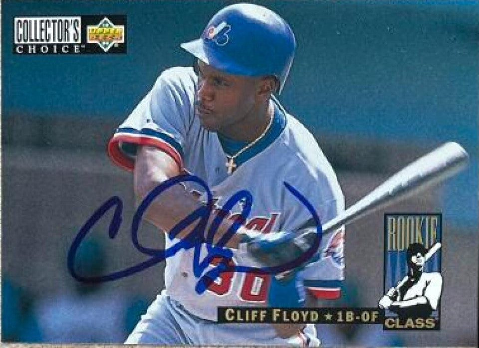 Cliff Floyd Signed 1994 Collector's Choice Baseball Card - Montreal Expos #337