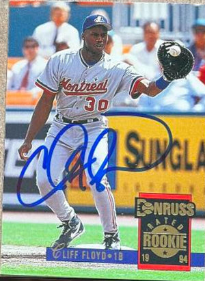 Cliff Floyd Signed 1994 Donruss Baseball Card - Montreal Expos