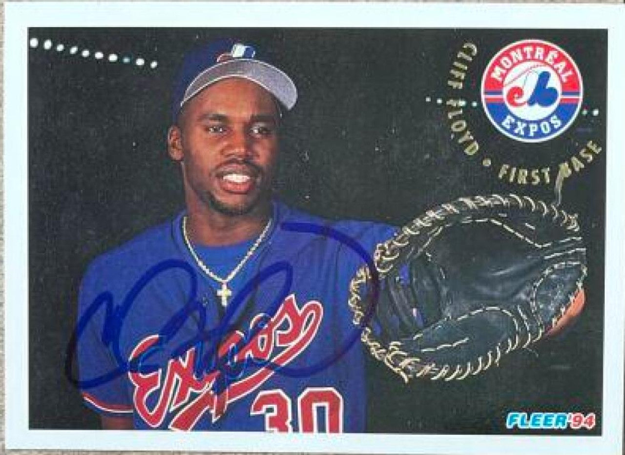 Cliff Floyd Signed 1994 Fleer Baseball Card - Montreal Expos