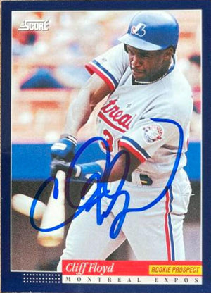 Cliff Floyd Signed 1994 Score Baseball Card - Montreal Expos