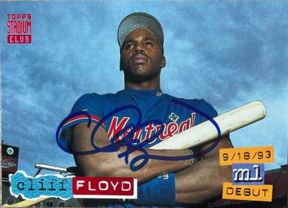 Cliff Floyd Signed 1994 Stadium Club Baseball Card - Montreal Expos