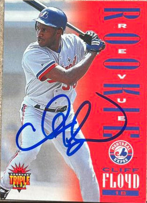 Cliff Floyd Signed 1994 Triple Play Baseball Card - Montreal Expos