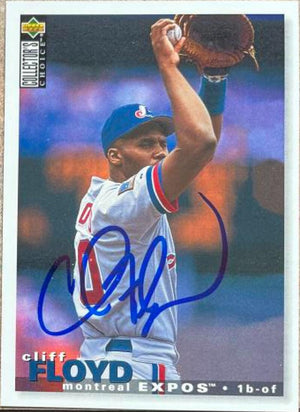 Cliff Floyd Signed 1995 Collector's Choice Baseball Card - Montreal Expos