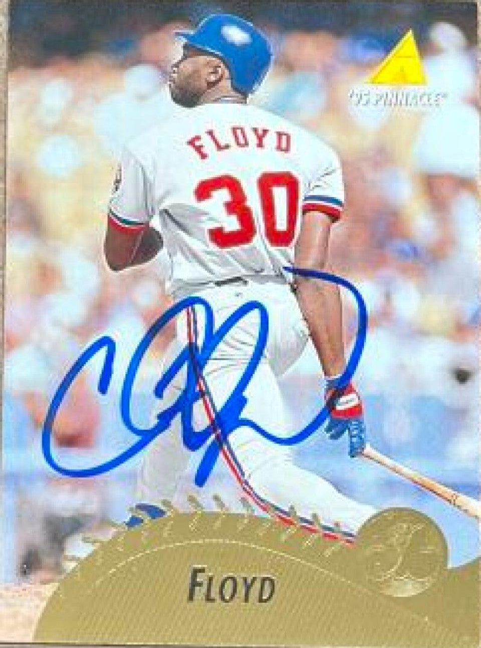 Cliff Floyd Signed 1995 Pinnacle Baseball Card - Montreal Expos