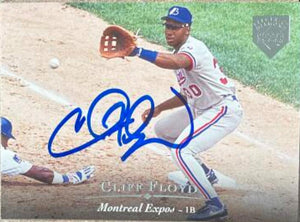 Cliff Floyd Signed 1995 Upper Deck Electric Diamond Baseball Card - Montreal Expos