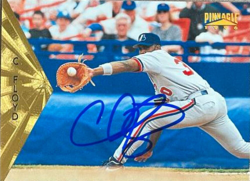 Cliff Floyd Signed 1996 Pinnacle Baseball Card - Montreal Expos