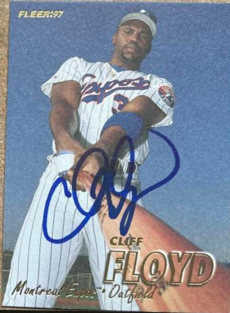 Cliff Floyd Signed 1997 Fleer Baseball Card - Montreal Expos