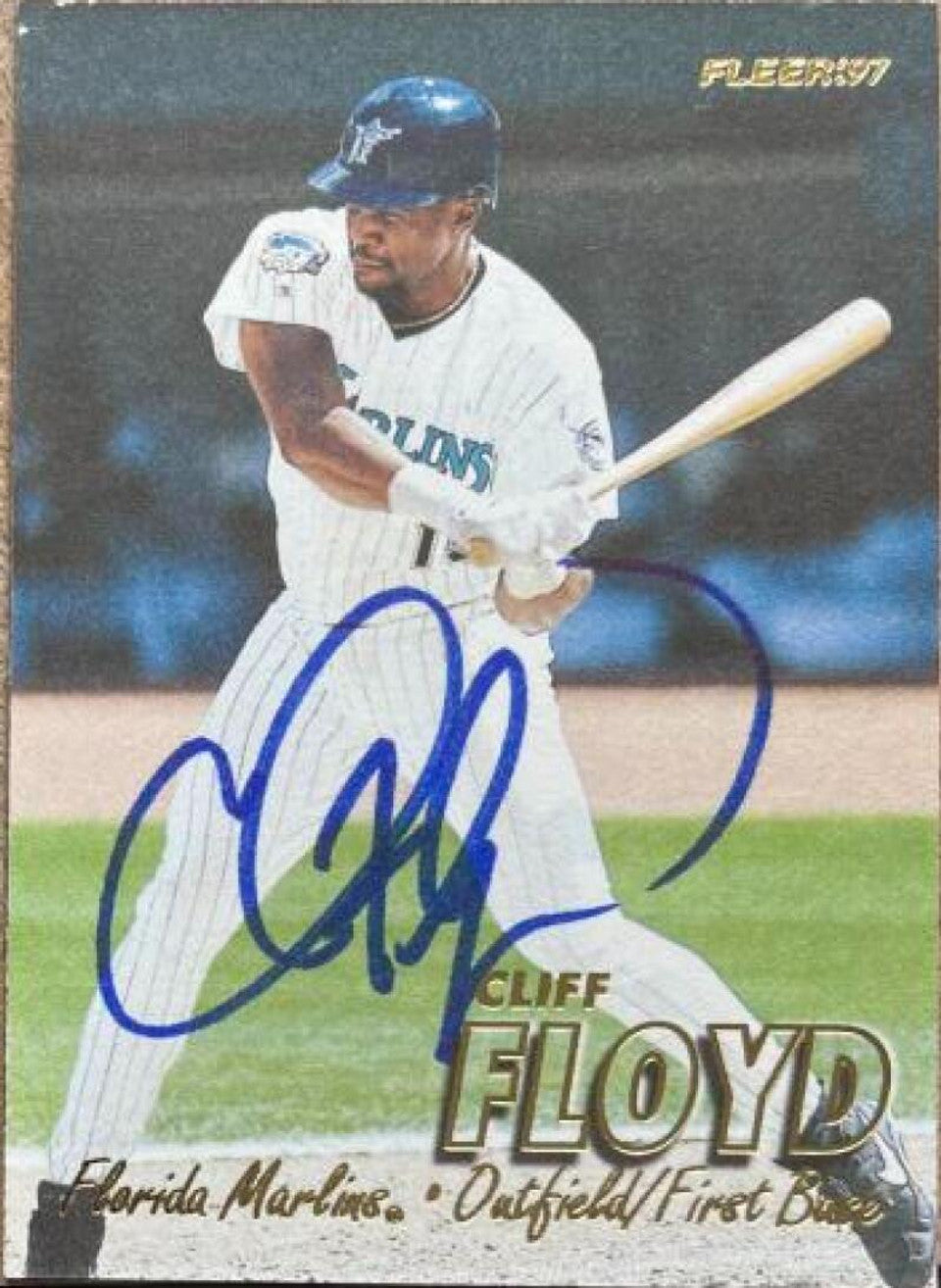 Cliff Floyd Signed 1997 Fleer Baseball Card - Florida Marlins