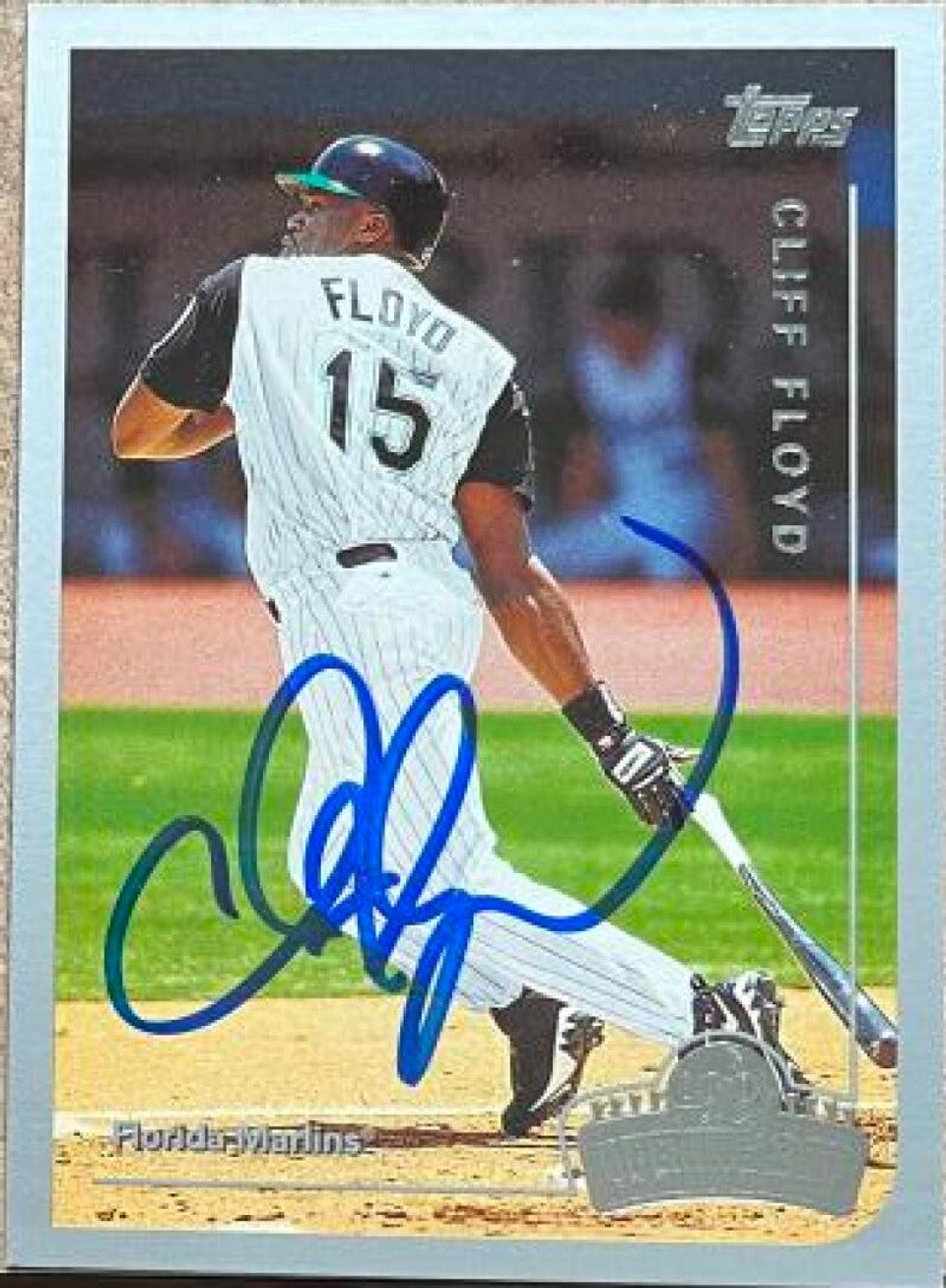 Cliff Floyd Signed 1999 Topps Opening Day Baseball Card - Florida Marlins