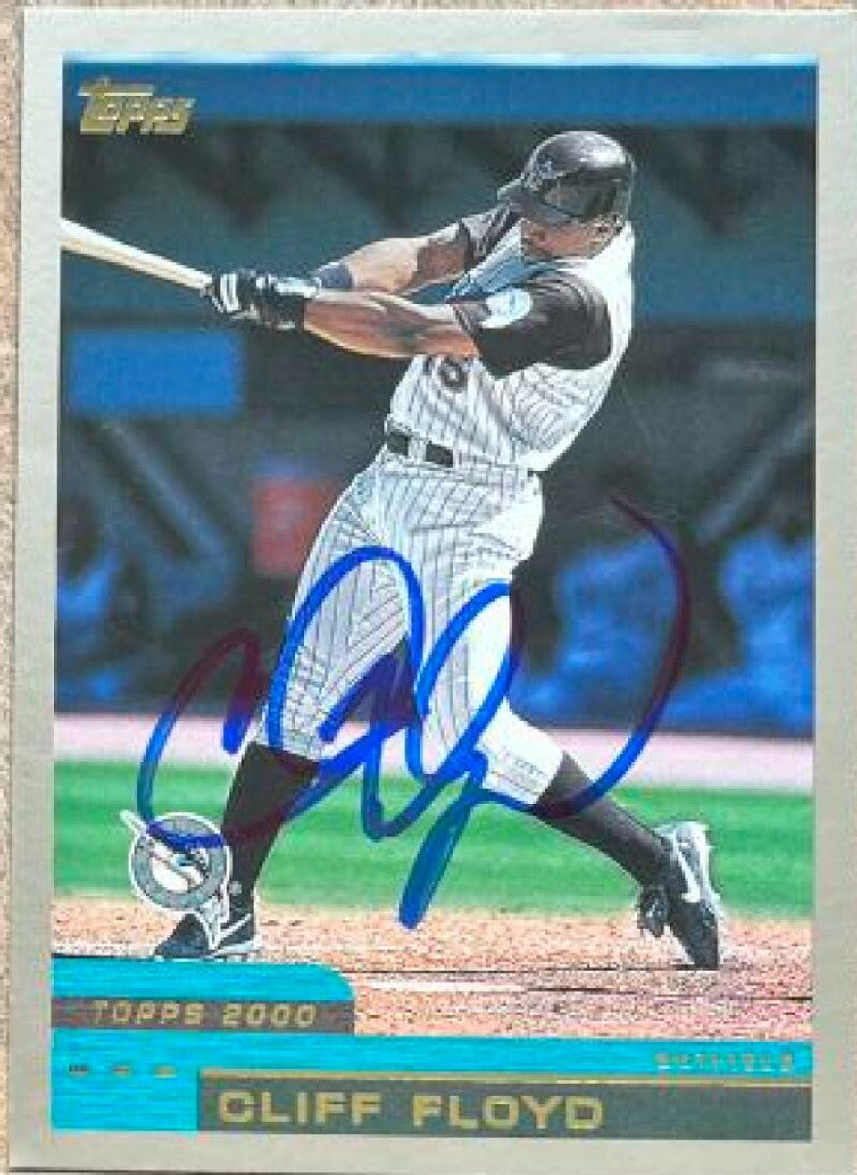 Cliff Floyd Signed 2000 Topps Baseball Card - Florida Marlins