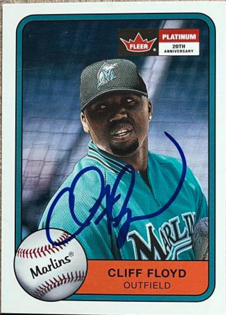 Cliff Floyd Signed 2001 Fleer Platinum Baseball Card - Florida Marlins