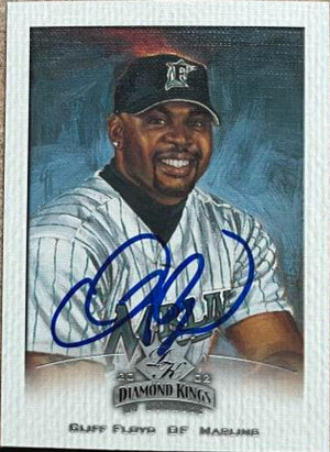 Cliff Floyd Signed 2002 Donruss Diamond Kings Baseball Card - Florida Marlins