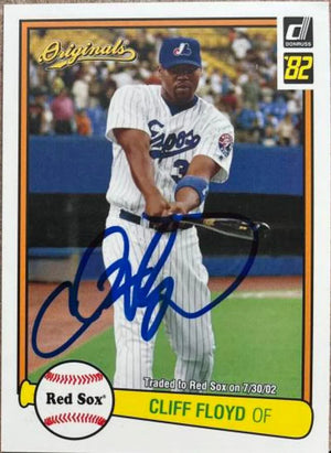 クリフ・フロイド サイン入り 2002 ドンラス オリジナル 1982 スタイル ベースボール カード - モントリオール エクスポズ