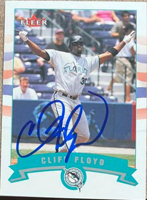 Cliff Floyd Signed 2002 Fleer Baseball Card - Florida Marlins #116