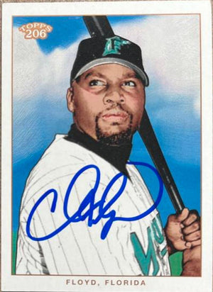 Cliff Floyd Signed 2002 Topps 206 Baseball Card - Florida Marlins