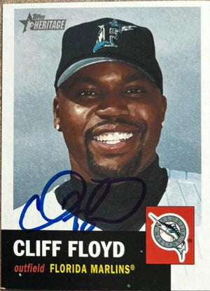クリフ・フロイド サイン入り 2002 Topps Heritage ベースボールカード - フロリダ マーリンズ
