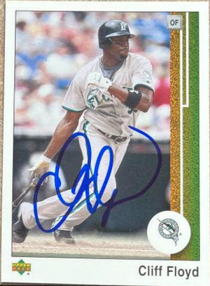 Cliff Floyd Signed 2002 UD Authentics Baseball Card - Florida Marlins