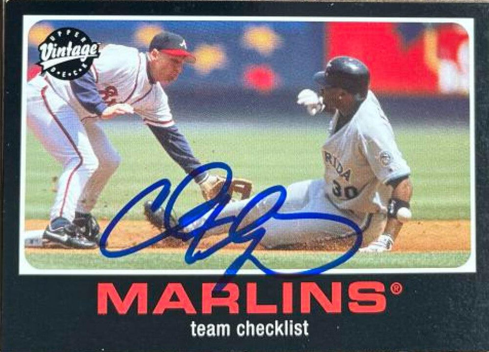 Cliff Floyd Signed 2002 Upper Deck Vintage Baseball Card - Florida Marlins