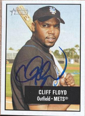 Cliff Floyd Signed 2003 Bowman Heritage Baseball Card - New York Mets