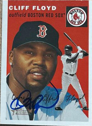 Cliff Floyd Signed 2003 Topps Heritage Baseball Card - Boston Red Sox