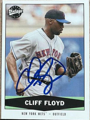 Cliff Floyd Signed 2004 Upper Deck Vintage Baseball Card - New York Mets