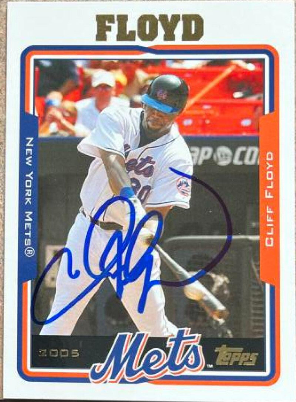 Cliff Floyd Signed 2005 Topps Baseball Card - New York Mets