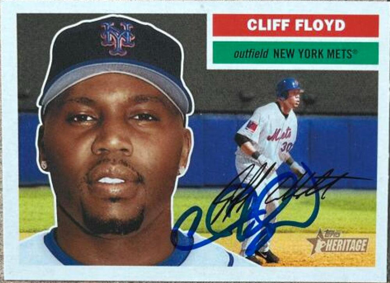 Cliff Floyd Signed 2005 Topps Heritage Baseball Card - New York Mets