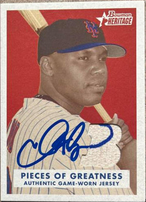 Cliff Floyd Signed 2006 Bowman Heritage Pieces of Greatness Baseball Card - New York Mets