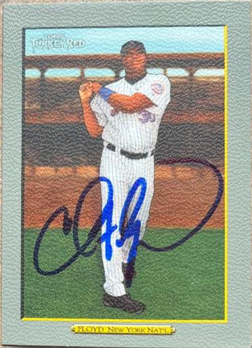 Cliff Floyd Signed 2006 Topps Turkey Red Baseball Card - New York Mets