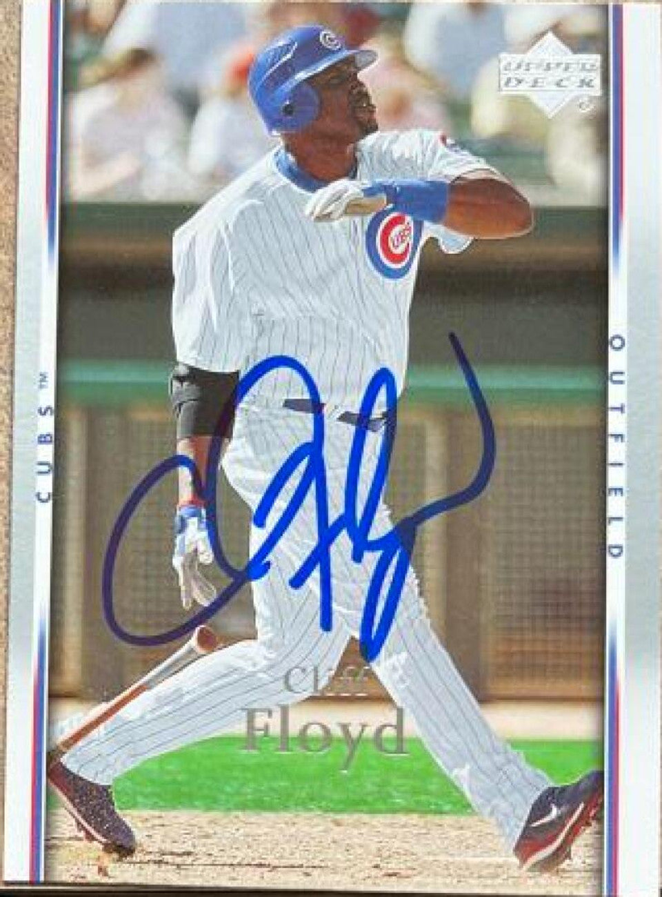 Cliff Floyd Signed 2007 Upper Deck Baseball Card - Chicago Cubs