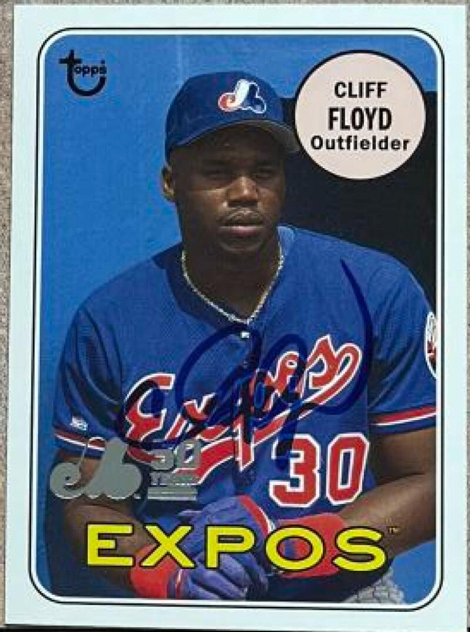 Cliff Floyd Signed 2019 Topps Archives 50th Anniversary Baseball Card - Montreal Expos