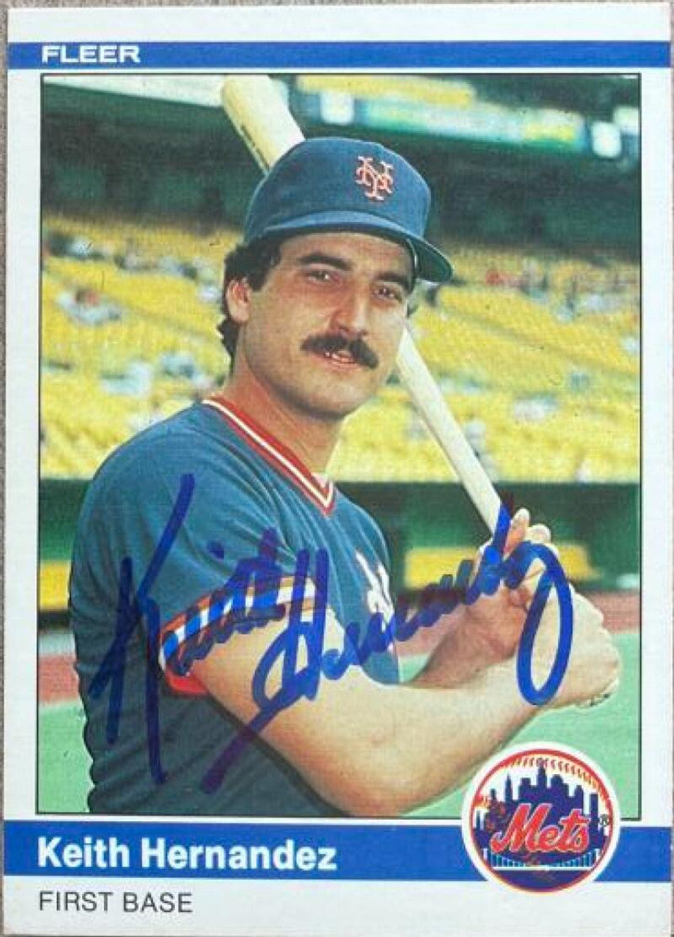 Keith Hernandez Signed 1984 Fleer Baseball Card - New York Mets