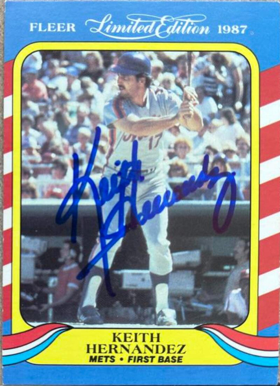 キース・ヘルナンデス サイン入り 1987 Fleer 限定版野球カード - ニューヨーク・メッツ