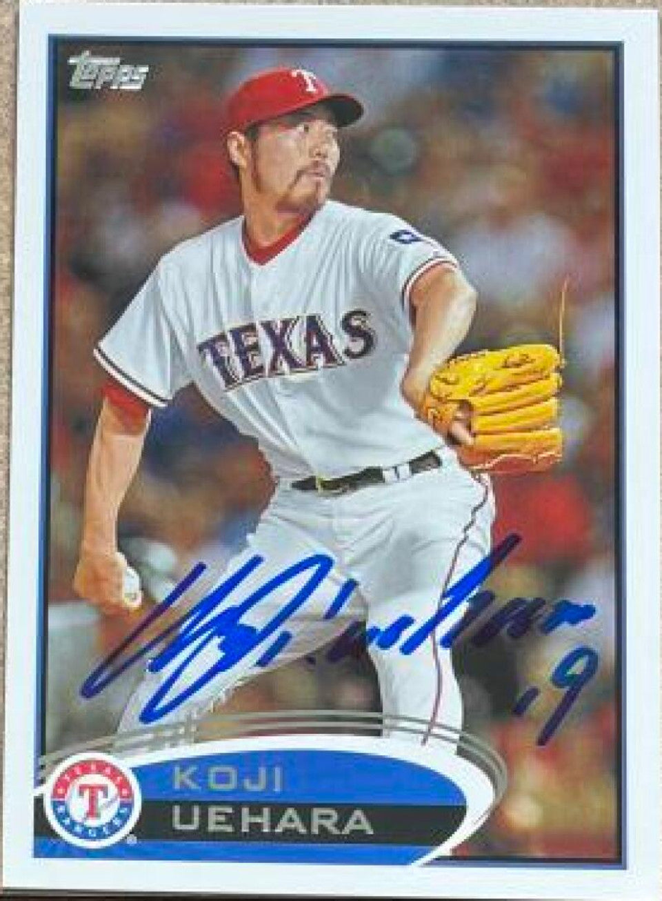 上原浩治サイン入り 2012 Topps ベースボールカード - テキサス レンジャーズ