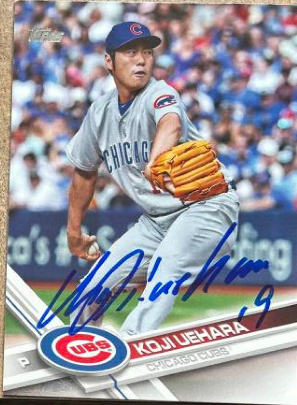 Koji Uehara Signed 2017 Topps Baseball Card - Chicago Cubs