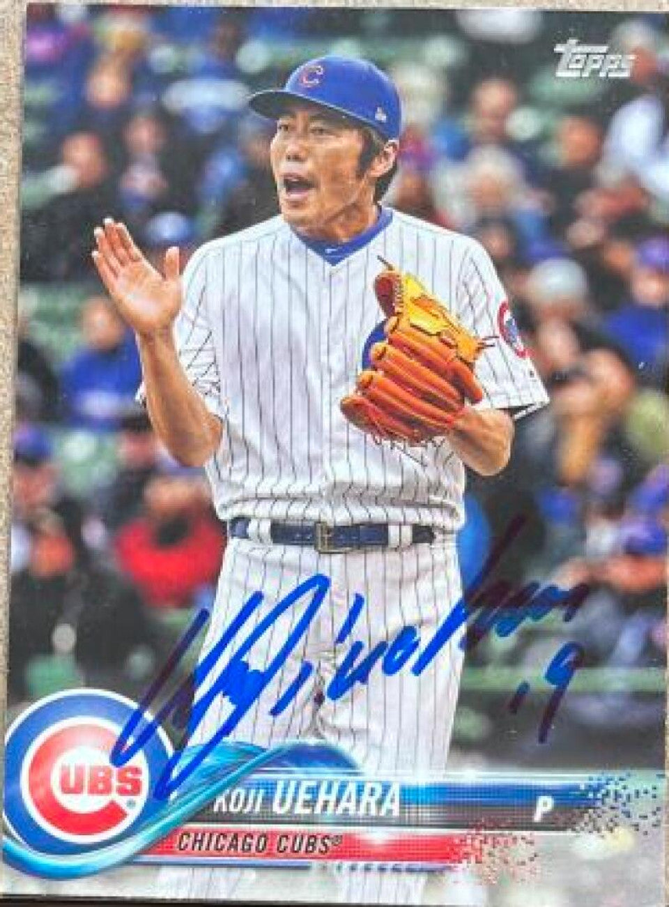 Koji Uehara Signed 2018 Topps Baseball Card - Chicago Cubs