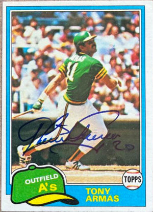 Tony Armas Signed 1981 Topps Baseball Card - Oakland A's