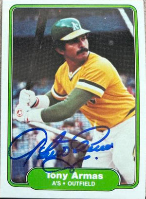 Tony Armas Signed 1982 Fleer Baseball Card - Oakland A's