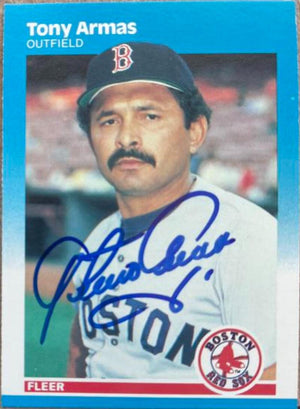 Tony Armas Signed 1987 Fleer Baseball Card - Boston Red Sox