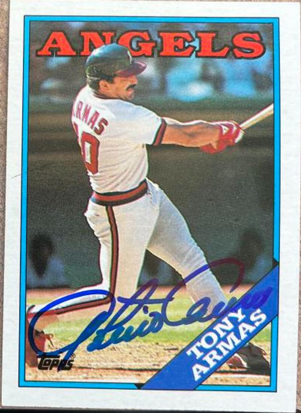 トニー・アルマス サイン入り 1988 Topps ベースボールカード - カリフォルニア・エンジェルス