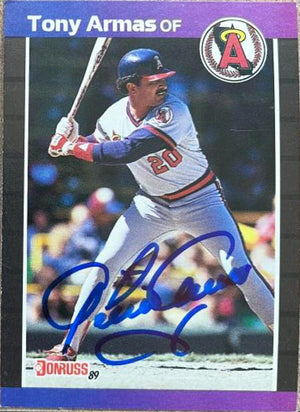 Tony Armas Signed 1989 Donruss Baseball Card - California Angels