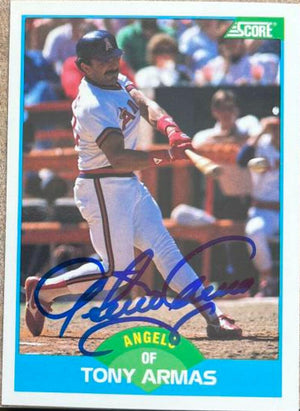 Tony Armas Signed 1989 Score Baseball Card - California Angels