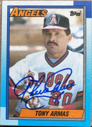 Tony Armas Signed 1990 Topps Baseball Card - California Angels