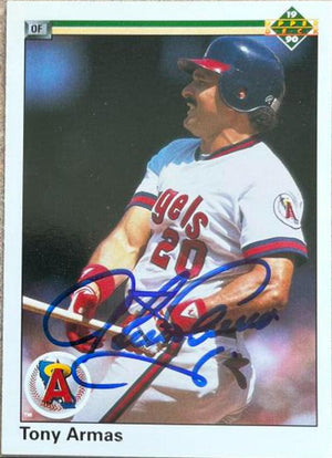 Tony Armas Signed 1990 Upper Deck Baseball Card - California Angels